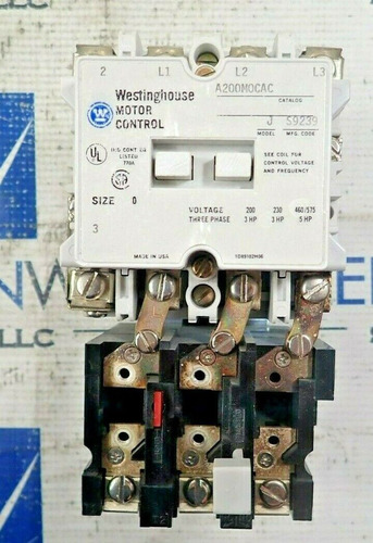 Westinghouse Motor Control A200m0cac Starter Size 0 3 Ph Ttj