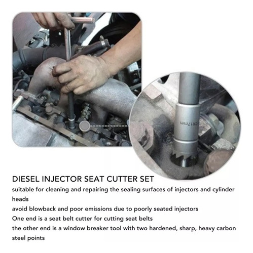 Inyectores Set Escariador Asientos De Diesel Universal 17pzs