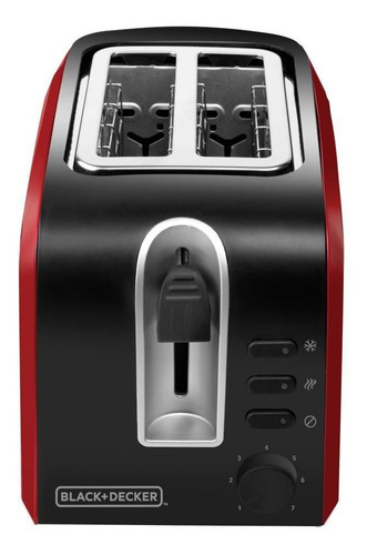 Imagen 2 de 3 de Tostadora Negra Black + Decker Tr19610-ar Ranura Ancha
