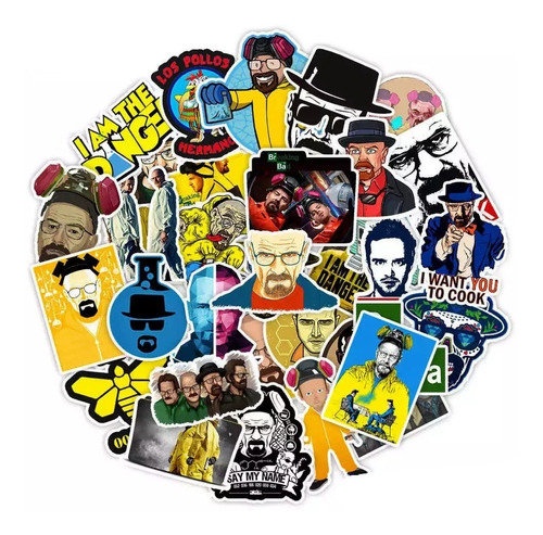 50 Stickers Calcomanías Breaking Bad Series Walter White