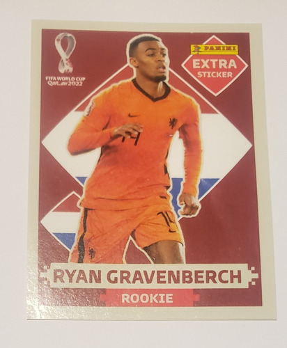 Ryan Gravenberch Base Rojo Extra Sticker Panini Qatar 