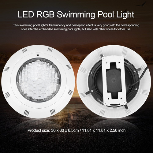 Lámpara De Piscina 12v 24 Led Rgb Subacuática Con Control Re