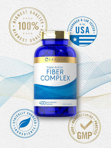 Complejo De Fibras | 400 Capsulas | Suplemento Sin Ogm | Fib