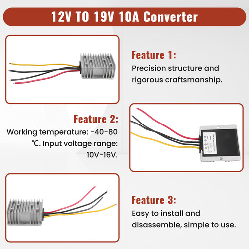 Queenly- Para 12v A 19v 10a Step- Boost Power Converter 19