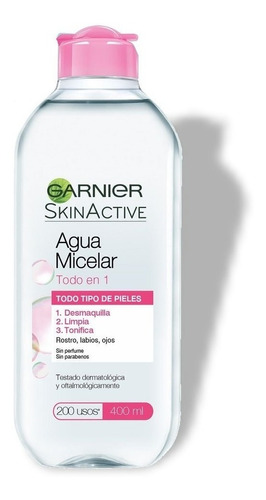 Agua Micelar Garnier Skin Active Desmaquilla Limpia Tonifica
