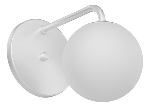 Arandela Curvada Jabuticaba Luminária De Parede Globo Leitoso 12cm Cor Branco G9 Mf193 Mega Forte Iluminação