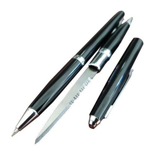 Discreta Pluma Navaja Oculta Defensa Personal Tatica 5002ba Color YK-5002MM Negro