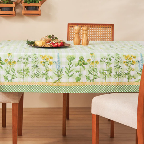 Toalha De Mesa Pop Quadrada 4 Lugares Horta 1,40 M X 1,40 M