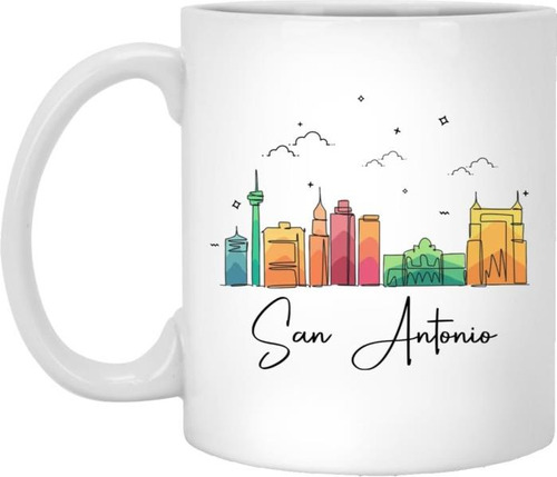 Hkdesigngift Taza De Café De La Ciudad De San Antonio ' Taza