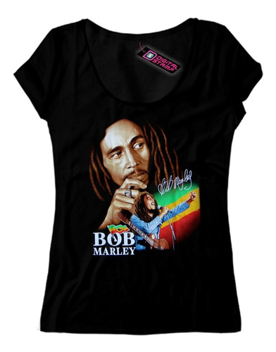 Remera Mujer Bob Marley 24 Reggae Digital Stamp Dtg