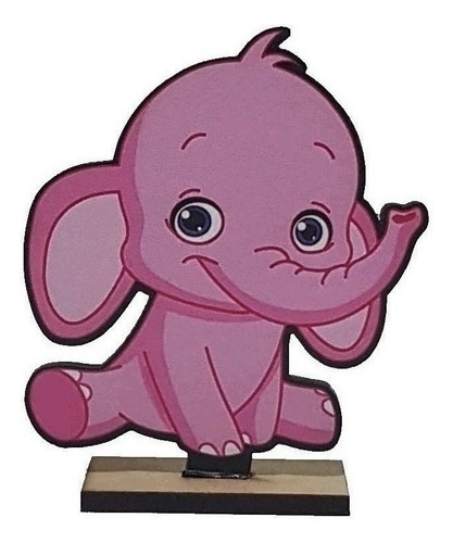 Centro De Mesa Economico X10u Baby Shower Elefante Rosa