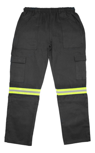 Pantalón Cargo Náutico Negro Con Reflectivo Ropa De Trabajo