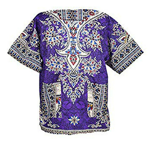 Lofbaz Tradicional Africano Unisex Dashiki Camisa Color Trib