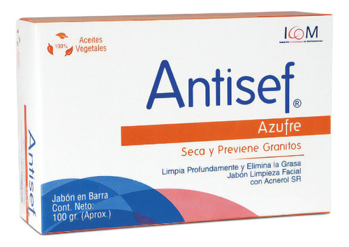 Jabón Antiacne Azufre Antisef 100 G