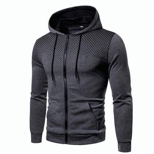 Sudadera Hoodie Con Cierre Y Gorro Moda Slim Fit