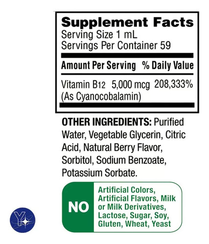 Spring Valley Vitamina B12 Liquida 5000 Mcg 59 Ml Cad:02-25