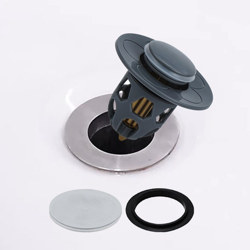 Fregadero De Baño Universal, Tapón De Drenaje, Gris 1pc