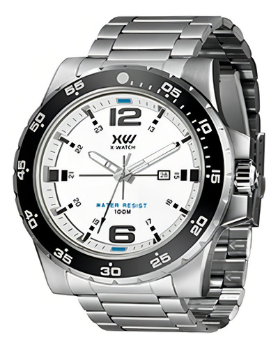 Relógio Masculino X-games Watch Xmss1053 B2sx Grande Aço Cor Da Correia Preto Cor Do Fundo Branco