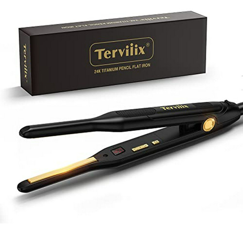 Plancha De Pelo Mini 24k Titanium Con Pantalla Lcd