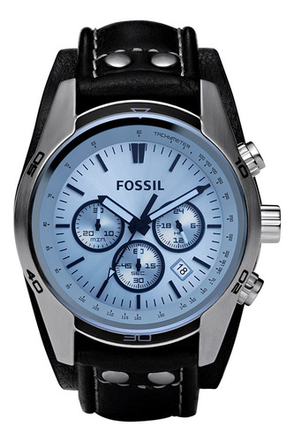 Reloj Caballero Fossil Ch2564 De Piel Negro