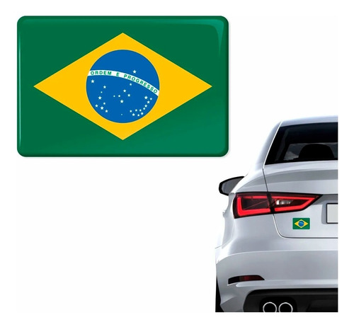 Adesivo Bandeira Brasil Carro Moto Capacete Resinado +