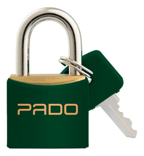 Kit 3un Cadeado Maciço Pado Segurança 20mm Cores Cor Verde