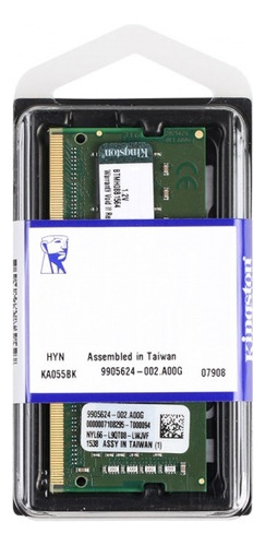 Memoria RAM ValueRAM gamer color verde  4GB 1 Kingston KVR24S17S6/4