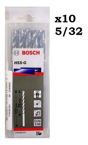 Mecha 5/32 Hss Acero Hierro Metal Bosch Pack 10 Tienda