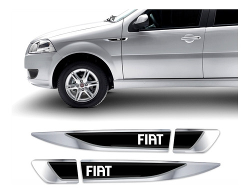 Par Emblema Adesivo Aplique Lateral Fiat Siena 2010/2013