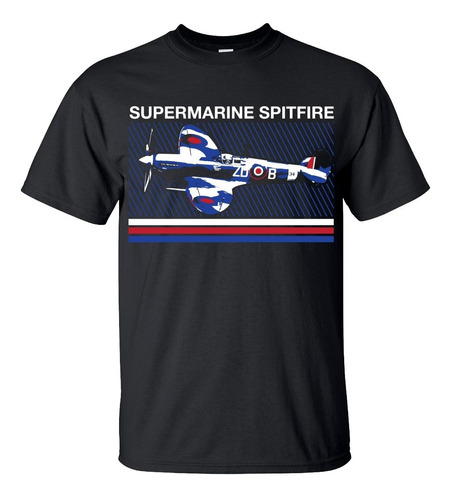 Playera Supermarine Spitfire Raf Avion Guerra Arte War M1797