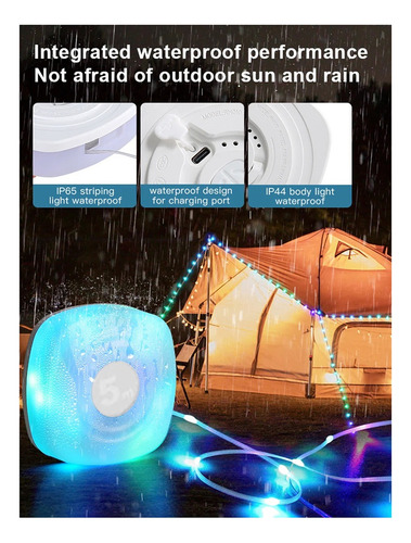 Lámpara De Noche Led Nocturna Smart App Rgb Camping String L