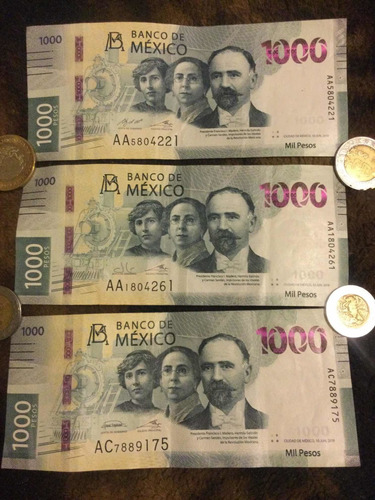 1 Billete De 1,000 Serie Aa Coleccionable.exelentecondición