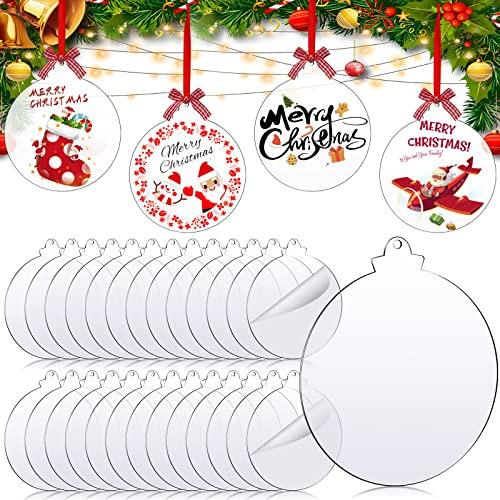 36 Pc Clear Acrílico Navidad Armantes Redondos Acrylic En Es