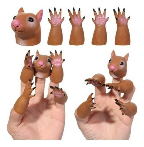 5pcs Marionetas De Mano Ardilla Marionetas De Dedo De Ani Y