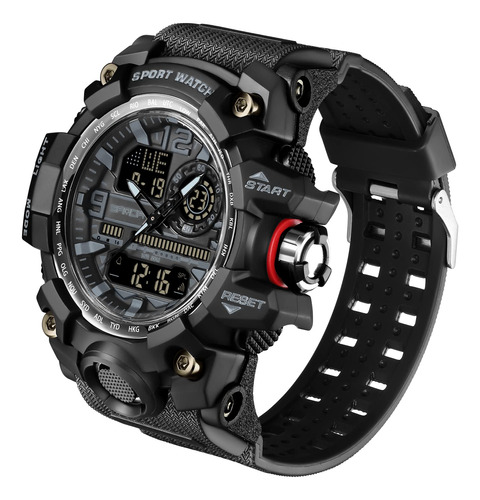 Reloj Militar Para Hombres, Doble Pantalla Impermeable, Relo