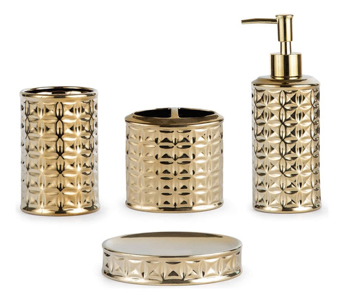 Set Accesorios De Baño Basdhe Gold