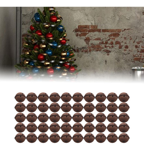50 Pieces Rust Star And Bell Metal Bells Diy Craft 4cm Bell
