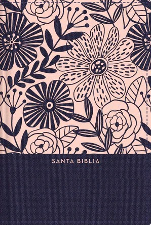 Libro Santa Biblia (azul Floral) Nuevo