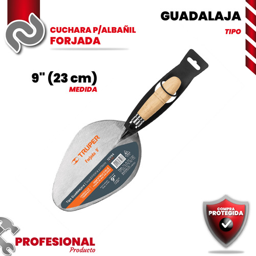 Cuchara Para Albañil 9 Forjada Tipo Guadalajara 12994
