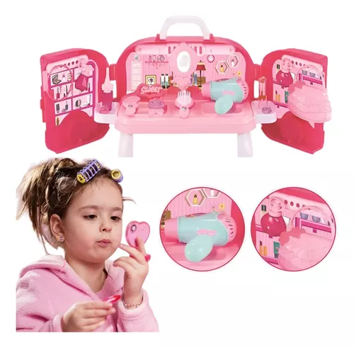 Conjunto de brinquedos infantis para meninas jogo de cabeleireiro