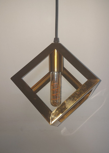 Imagen 4 de 6 de Lampara Vintage 2pzs Cubo Colgante Minimalista Retro Kh-811