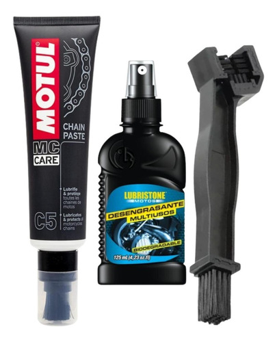 Motul C5 Lubricante Cadenas + Cepillo + Desengrasante Vip