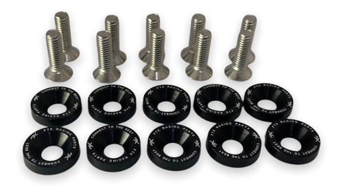 Imagen 2 de 9 de Arandelas Aluminio Moto Auto Atv Ftx 6mm M6 X10u Negro