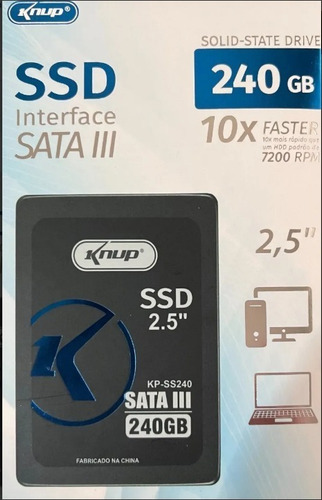 Imagem 3 de 4 de Hd Ssd 240gb Kunup Pronta Entrega Grav. 500mb/s Leit. 550mbs