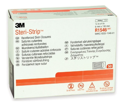 Steri Strip 3m Parches Adhesivos Caja Con 500 Tiras 6x100mm