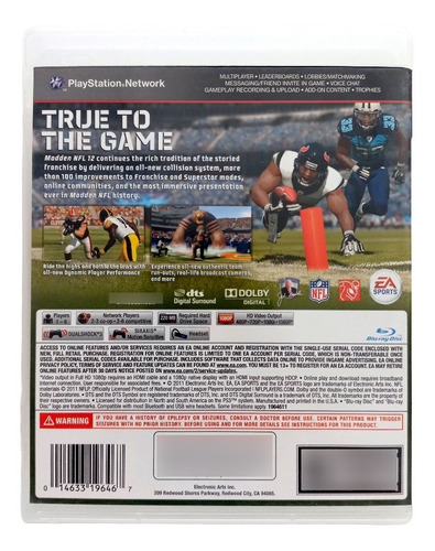 Madden Nfl 12 Ps3 (Reacondicionado)