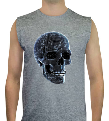 Camiseta Sin Mangas Con Estampado Calavera Para Hombre Skull