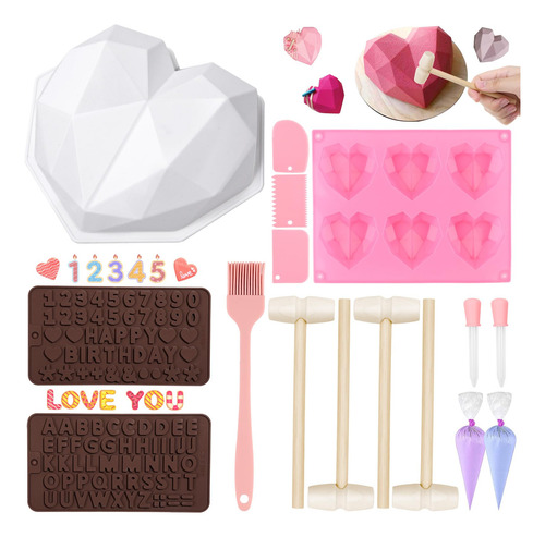 Moldes De Silicona Con Forma De Corazon Para Dulces Amor