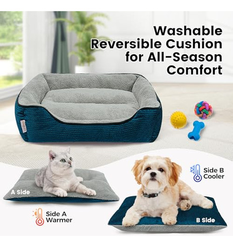 Cama Rectangular Lavable Con Cojín Extraíble Para Mascotas