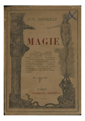 Magie: Magie, De Bourgeat J.-g. Série Não Aplicável, Vol. 1. Editora Clube De Autores, Capa Mole, Edição 1 Em Francês, 1895